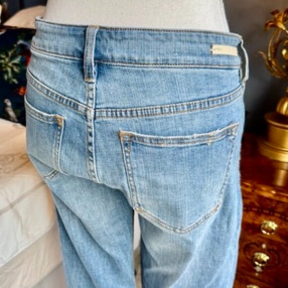 Pilcro Anthropologie Slim Boyfriend Light Wash Gold Embroidered Jeans - Picture 10 of 16